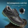 Venda por atacado sapatos de segurança sola verde sapatos de proteção do trabalho biqueira de aço masculino anti-esmagamento sapatos de trabalho à prova de perfuração canteiro de obras resistente ao desgaste antiderrapante confortável