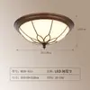 Luminária de teto vintage para quarto estilo italiano, Luminária redonda de tecido retro artística estilo sul-asiático para quarto principal, Luminária minimalista para escritório