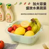 Bacia dupla para lavar vegetais com cesto escorredor, ferramenta de cozinha para lavar e escorrer frutas, tigela de frutas multifuncional para uso doméstico na sala de estar