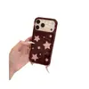 Diseño simple de estrella de cinco puntas con purpurina y salpicaduras de tinta, adecuado para fundas de teléfono iPhone 17, Apple 18 Pro Max, serie 15, resistente a caídas, serie 16, con cordón