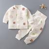 Conjunto de Roupa Íntima Térmica de Cintura Alta Infantil Algodão Roupas de Outono para Bebê e Calças Camada Tripla Quente Espessada Roupa Infantil Roupas de Bebê