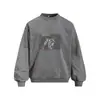 Sudadera con capucha de Flor Frita para Hombre Casual Primavera Otoño Moderna Hip Hop Rapper Estampado de Retrato Desgastado Lavado Holgada Sudadera con Capucha Estilo Americano
