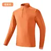 [Mismo Estilo que las Marcas Grandes] Chaqueta de Forro Polar Antibacteriana, Camiseta de Manga Larga Cálida para Hombre Otoño e Invierno con Cuello Alto y Media Cremallera, Secado Rápido para Mujer