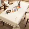 Mantel Nuevo Estilo Chino, Impermeable, Resistente al Aceite, Lavable, Mantel Rectangular para Mesa de Comedor, Lujo Ligero, Sensación de Alta Gama, Tela Protectora para Uso Doméstico, Mantel para Mesa de Café