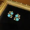 Pendientes de Industria Pesada con Diseño de Piedras de Strass a Juego con Pino Azul Dorado Antiguo Vintage Plateado en Cobre Occidental 18