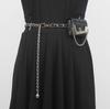 Riñonera con cadena para mujer, moderna, combinable con todo, de metal, pequeña, para vestir, camisa, cinturón, bolso de moda
