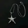 Collar con Colgante de Estrella Espiral de Acero Inoxidable Cadena de Serpiente Sin Óxido Estrella de Mar Bohemio Playa Y2K Normcore