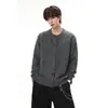 En stock Otoño e Invierno 2026 nuevo cárdigan de punto moderno estilo japonés, cuello redondo, casual, talla grande, simple, holgado, suéter de manga larga