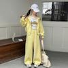 Conjunto Casual Esportivo Duas Peças Estiloso para Meninas Primavera e Outono 2026 Novo Estilo Coreano Roupa de Outono Infantil para Meninas Mais Velhas Tendência