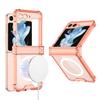 Adecuado para Funda de Teléfono Móvil Samsung Z Flip7/6/5 4/3 Bisagra de Bolsa de Aire Carga Inalámbrica Anillo Magnético Cubierta Protectora Anticaída