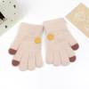 Luvas infantis para estudantes ao ar livre de malha de cinco dedos de inverno quentes de pelúcia elásticas para dedos individuais luvas de bebê atacado