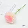 Arreglo de flor artificial de clavel de tallo corto de un solo tallo, ramo de utilería para fotografía de jardinería, decoración de pared de plantas para decoración del hogar, flor de seda