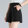 Shorts de Mujer de Cintura Alta para Primavera y Verano 2026 Nuevo Estilo Ropa Exterior de Corte A Suelto Adelgazante Pierna Ancha Shorts de Traje Negros para Mujer Otoño
