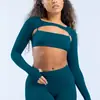 Dfyne Ropa de Yoga de Manga Larga Transfronteriza Deportiva de Secado Rápido Tops Ropa de Fitness para Correr Entrenamiento Ropa Deportiva Traje para Mujer
