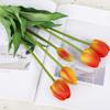 Flor de Tulipa Simulação Pe Borracha Macia Tulipa Buquê Silicone Flor Artificial com Sensação Hidratante Tulipa de 5 Cabeças Transfronteiriça