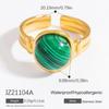 Anel Aberto de Titânio Aço Transfronteiriço Feminino Nicho Luxo Leve Pedra Natural Anel Joia Ouro 18K Estilo INS Anel de Aço Inoxidável
