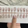 Pata de Gato Francesa Ojo de Gato Uñas Portátiles Pegatinas para Uñas Artísticas Esmalte de Uñas Gel Pintado en Spray Puntas de Uñas Pre-hechas con Cuentas de Vidrio Venta al por Mayor de Uñas Artísticas