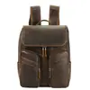 Mochila de Cuero Crazy Horse Multibolsillos para Hombres de Negocios Gran Capacidad Mochila de Cuero Genuino para Estudiantes Mochila para Laptop de 16 pulgadas Tendencia