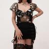 Popular Europeo y Americano Exportación Transfronteriza Sexy Espalda Descubierta Transparente Empalme Malla Sexy Lencería Uniforme Deseo Puro con Aro de Acero