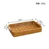 Cesta de Mimbre Sintético para Pan Estilo Japonés Bandeja de Frutas Almacenamiento en Casa Cesta de Pan Exhibición en Sala de Estar Cesta de Almacenamiento Tejida Cesta de Picnic