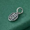 Colgante Atrae Fortuna de Plata de Ley S925 Estilo Chino Pulsera de Buena Suerte Etiqueta Accesorios de Colgante Trenzados con Cuerda y Cuentas Hechos a Mano para DIY