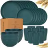 Conjunto de Tigelas e Pratos Transfronteiriços Palha de Trigo Tigela Doméstica Copo Prato Talheres Portáteis Prato de Jantar Prato de Copo Tigela de Arroz