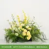 Flores Amarillo-Verdes Artificiales Hy-Dm11 para Decoración de Boda, Set Floral Amarillo Ganso, Corona de Arreglo Floral de Boda Nupcial