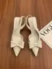 Primeiro Encontro com o Design Floral Suave Estilo Francês, Perfeito para Combinar com Saias, Sapatos de Salto Alto Single para Mulheres, Estilo Fada com Laço, Tira no Tornozelo Bico Fino