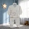 Conjunto de Ropa Interior para Recién Nacidos de Primavera y Otoño, Bordado de Dibujos Animados 3D sin Costuras, Entrepierna de Doble Uso, Ropa para Bebés, Top y Pantalones de Otoño