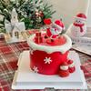 Derechos de autor Decoración de pastel de Navidad lazo anillo de hierba tapón de cedro red roja con plug-in con amor adornos de Papá Noel