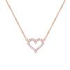 Colar Exquisito em Forma de Coração de Singapura Ninho Design Sensorial Moda Versátil Coração de Pêssego Cheio de Diamantes Colar de Amor