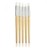 Bolígrafos de silicona para decoración de uñas transfronteriza (paquete de 5), bolígrafos huecos para tallado y relieve, varilla de madera, súper suaves, nuevos bolígrafos de silicona, herramientas para decoración de uñas.