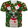 Camiseta de hombre de moda transfronteriza con estampado 3D de patrón navideño, tendencia de moda, manga corta de verano, suministro directo de fábrica