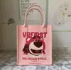Bolsa Portátil Estampada de Moda Bolso de Mano de Color Sólido Bolsa de Fieltro de Dibujos Animados Bolsa de Regalo Bolsa de Compras