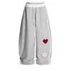 Comercio Exterior Transfronterizo de Amazon Carta Americana Corazón Pantalones Deportivos para Hombre y Mujer Hip-Hop Pierna Ancha Pantalones Casuales Sueltos