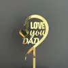 Decoración de pastel acrílica estilo transfronterizo para el Día del Padre buena papá tarjeta de pastel acrílica DAD inserto para pastel