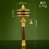 Roda de Mão de Couro Verde Vermelho Ya Exquisito Cobre Esculpido Doméstico Interno Estilo Xizang Tambor Rotativo Desktop Rotativo Barril Dourado Ornamentos