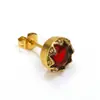 Brincos de titânio com borda irregular retrô e incrustados com diamantes redondos, moda fria para homens e mulheres