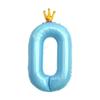 Globo digital grande de 42 pulgadas con forma de corona rosa y azul, ideal como decoración para fiesta de primer cumpleaños infantil.