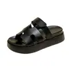 Novas Sandálias de Praia H-Slippers Femininas de Verão com Sola Grossa, Antiderrapantes, de Velcro para Uso Externo, Tamanho Pequeno