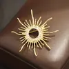 Broche Novo Retro Deus do Sol Transfronteiriço Liga de Latão Banhada a Ouro Joias Broche de Temperamento Acessórios para Terno Broche Feminino