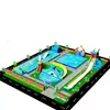 Producto estrella del verano: Equipo de parque acuático inflable grande para niños, combinación de piscina con circuito de obstáculos y tobogán acuático móvil todo en uno