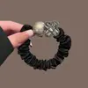 Elástico de Cabelo com Strass e Pérolas Dongdaemun Corda de Cabelo para Coque de Mulher Rabo de Cavalo Alto Acessórios de Cabelo Estilo Novo Primavera Verão