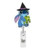 Amazon Halloween Transfronterizo Puntada Acrílico Retráctil Giratorio Carrete para Insignia Regalo Hebilla Deslizante para Identificación