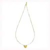 Colgante de corazón de melocotón con textura de cadena de clavícula, diseño retro desgastado, sensación de amor apilado, collar, cadena de suéter para mujer