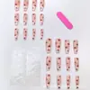 Set de 24 Piezas de Uñas Portátiles Transfronterizas, Pegatinas de Uñas Francesas Dulces de Corazón Rojo, Arte de Uñas Desmontable, Artículo Popular Transfronterizo