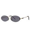 Gafas de sol ovaladas retro modernas transfronterizas Tendencia de fotografía callejera europea y americana Gafas de sol estrechas pequeñas 88212