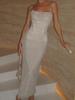 Vestido ajustado sexy de malla y encaje con costuras de dopamina europea y americana para mujer Vestido de tirantes con abertura y varillas para mujer