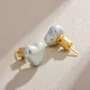 Pendientes de Botón Cuadrados de Perla Populares de Influencer de Moda Pendientes Versátiles Exquisitos Pendientes de Diseño de Nicho de Perla de Pan de Alto Nivel