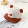 Chapéu de Pescador Bebê Fofo e Doce Estilo Coreano Chapéu à Prova de Vento para Bebês Outono e Inverno Vento Chapéu de Sol para Meninos e Meninas